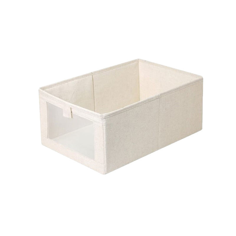 Stackable Fabric Closet Storage Bins with Clear Front Window