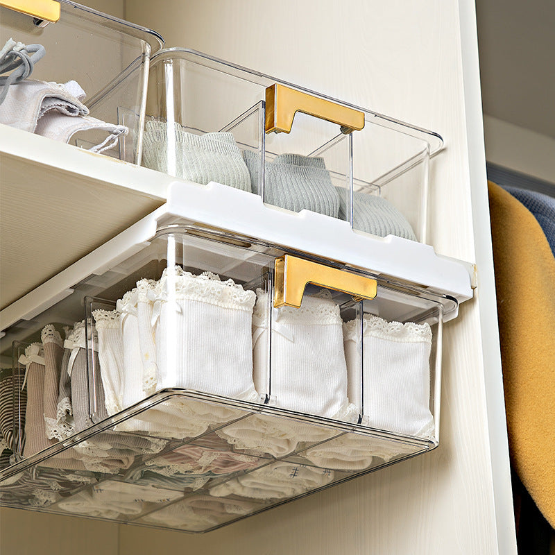 Clear Stackable Closet Drawer Organizer with Dividers