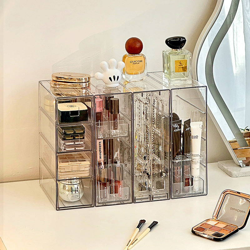 Clear Modular Makeup & Jewelry Organizer