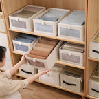 Stackable Fabric Closet Storage Bins with Clear Front Window