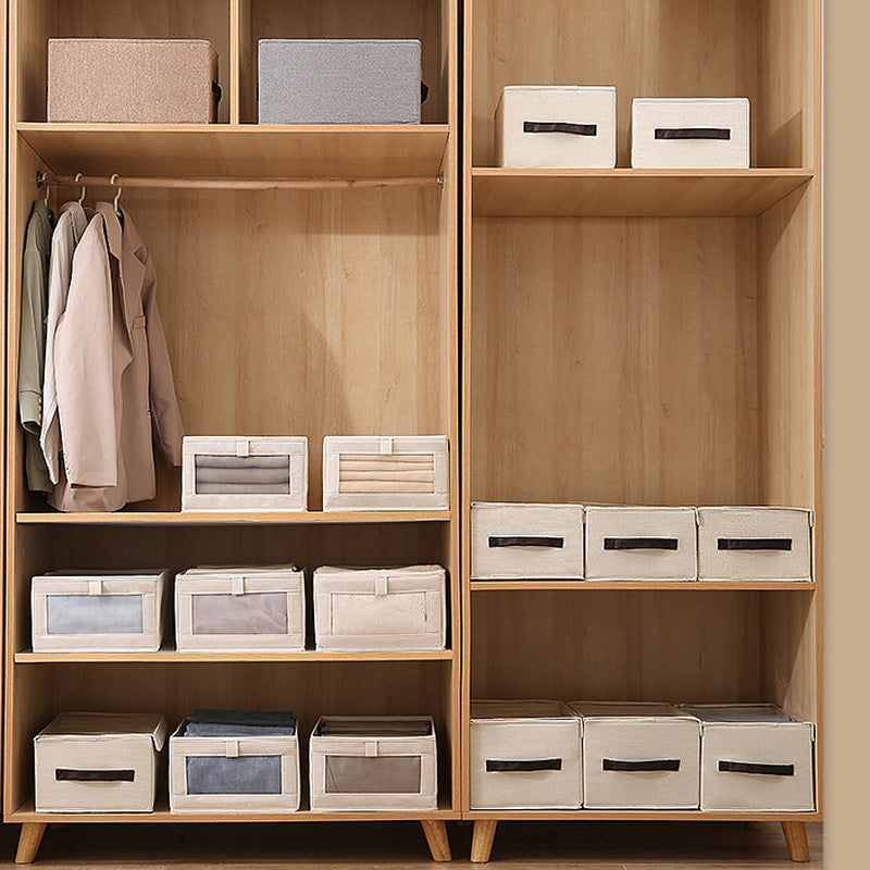Stackable Fabric Closet Storage Bins with Clear Front Window