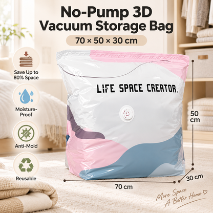Pump-Free 3D Compression Storage Bags