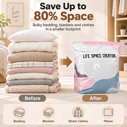 Pump-Free 3D Compression Storage Bags