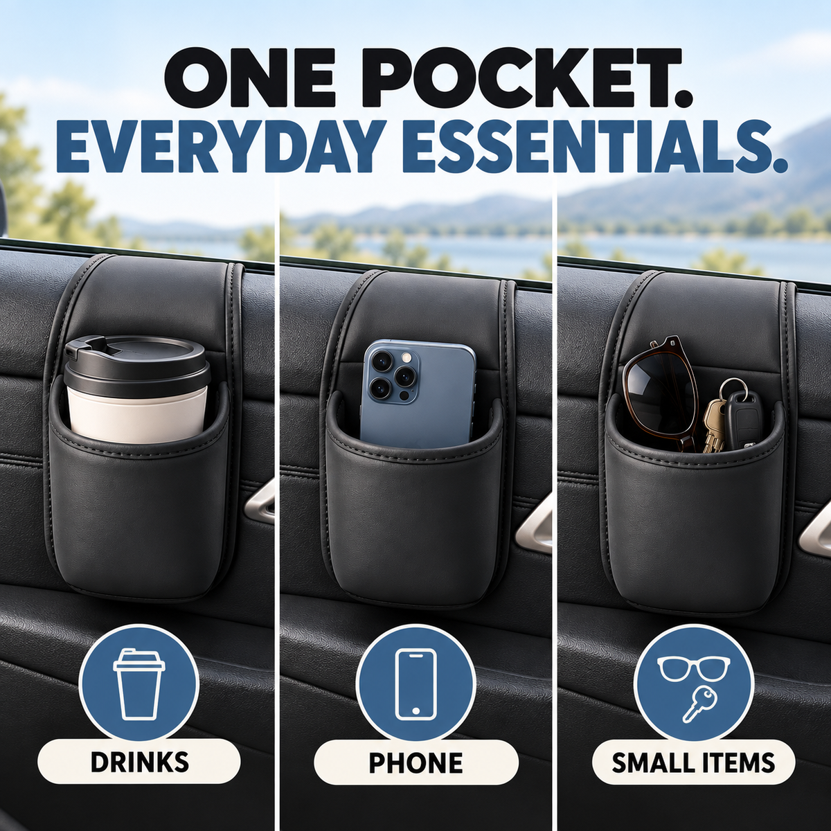⌛Last 3 Days: Limited-Time Sale🎉🧺 50% OFF! Car Door Cup Holder & Organizer — A Handy Spot for Your Drink & Phone